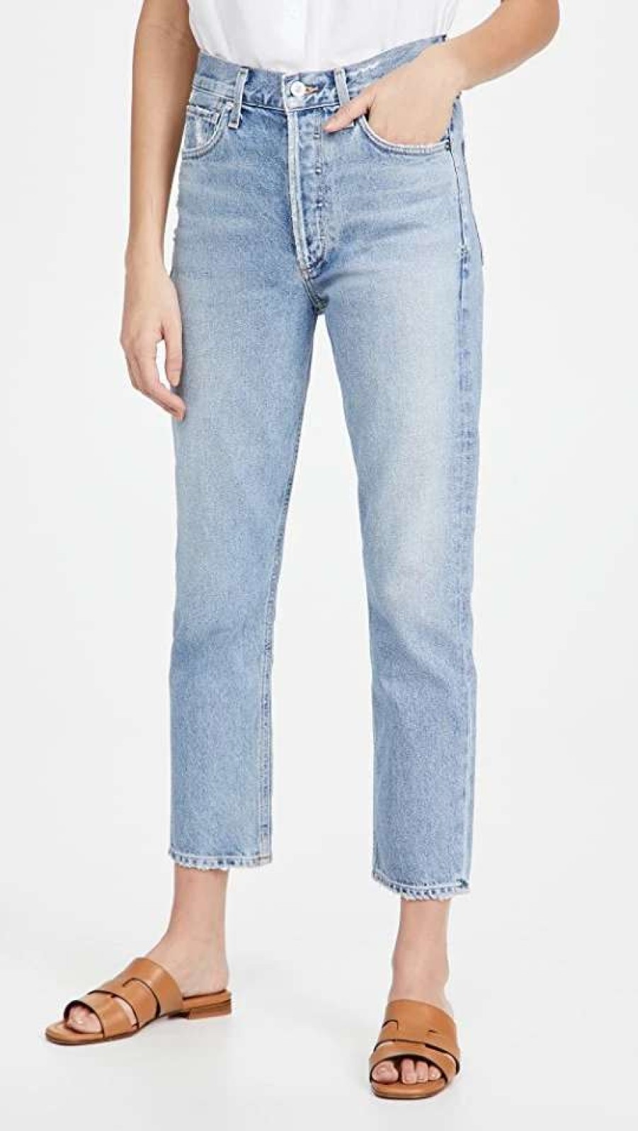 Straight Leg Jeans * | Best Reviews Of Citizens Of Humanity Charlotte Crop High Rise Straight Jeans Hot Spring