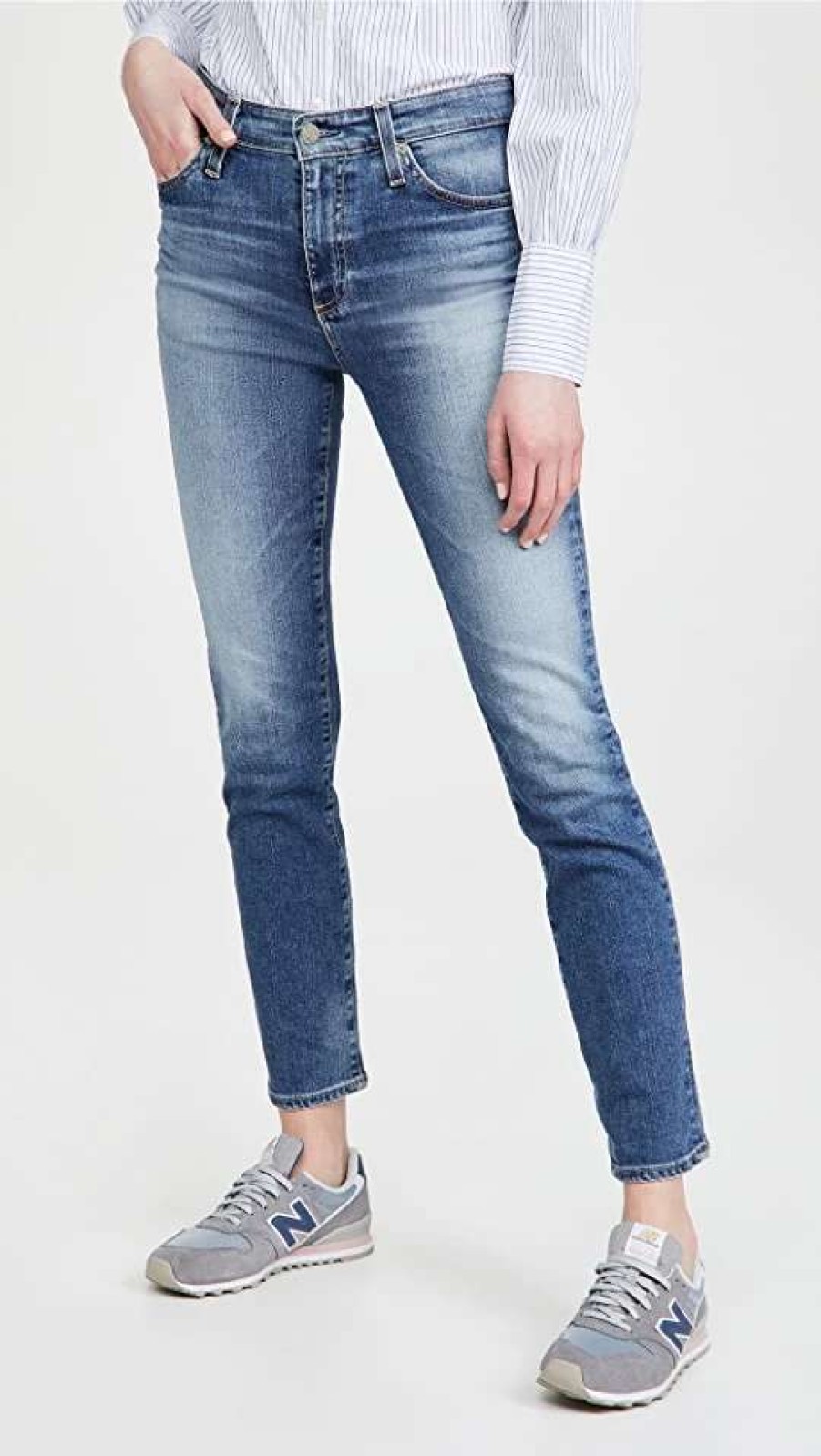 Straight Leg Jeans * | Brand New Ag Mari High Rise Slim Straight Jeans 15 Years Shoreline