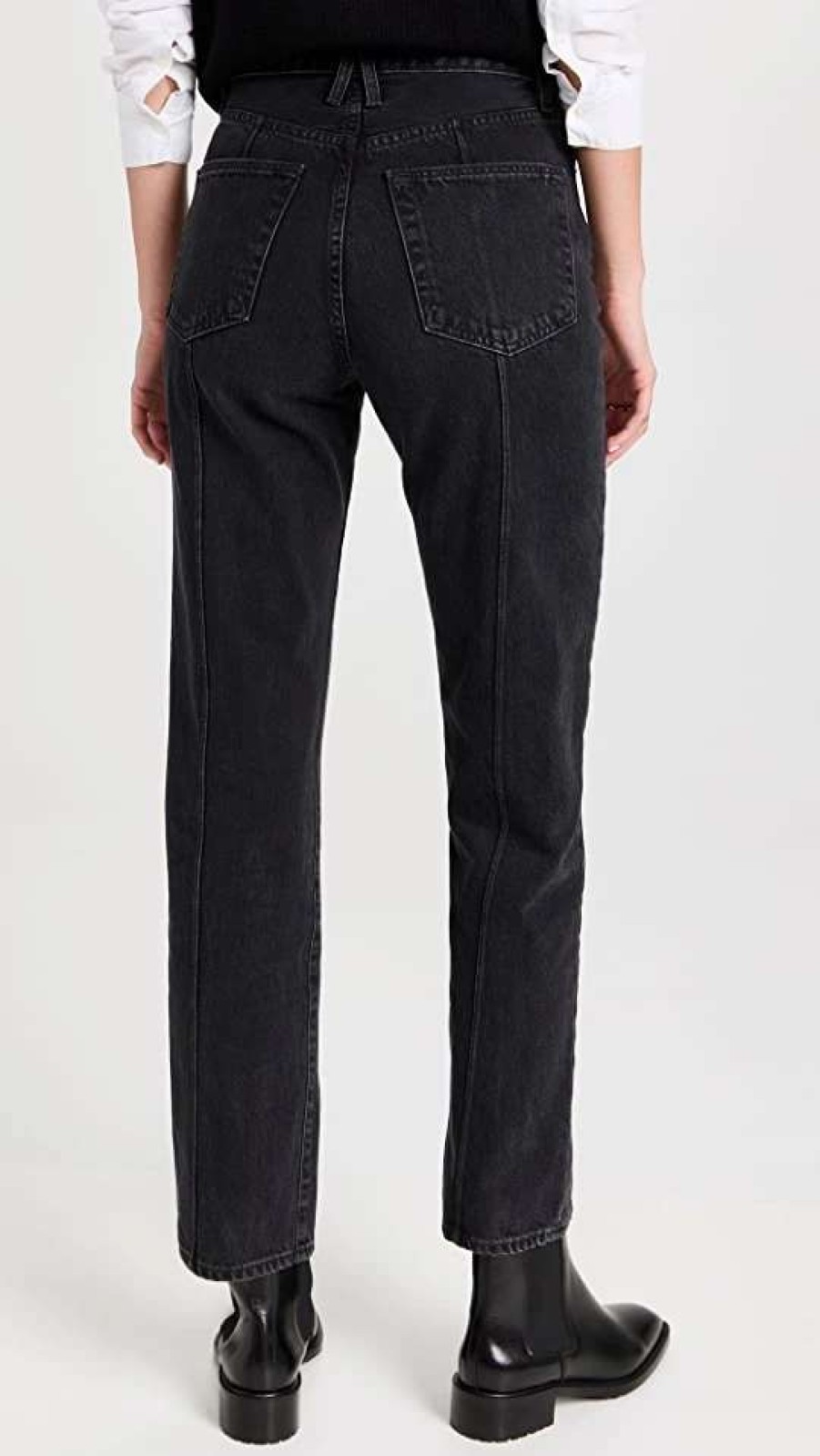 Straight Leg Jeans * | Outlet Slvrlake London Pintuck Jeans Shadow Ridge