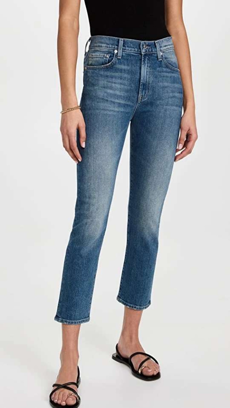 Straight Leg Jeans * | Promo Edwin Elin Mid Rise Crop Jeans Paloma