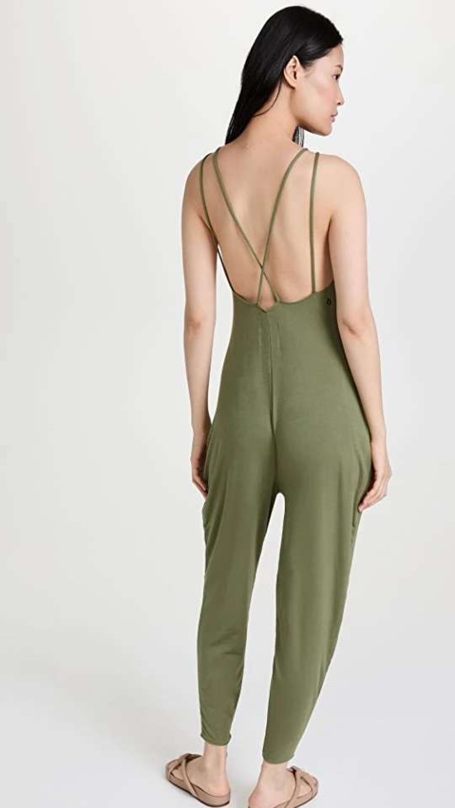 Jumpsuits * | Outlet Le Ore Como Modal Jumpsuit Olive