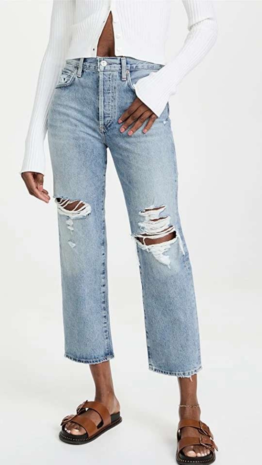 Straight Leg Jeans * | Deals Citizens Of Humanity Emery Crop Relaxed Straight Jeans Heatwave