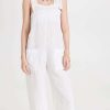 Jumpsuits * | Hot Sale 9Seed Latigo Cropped Overalls White