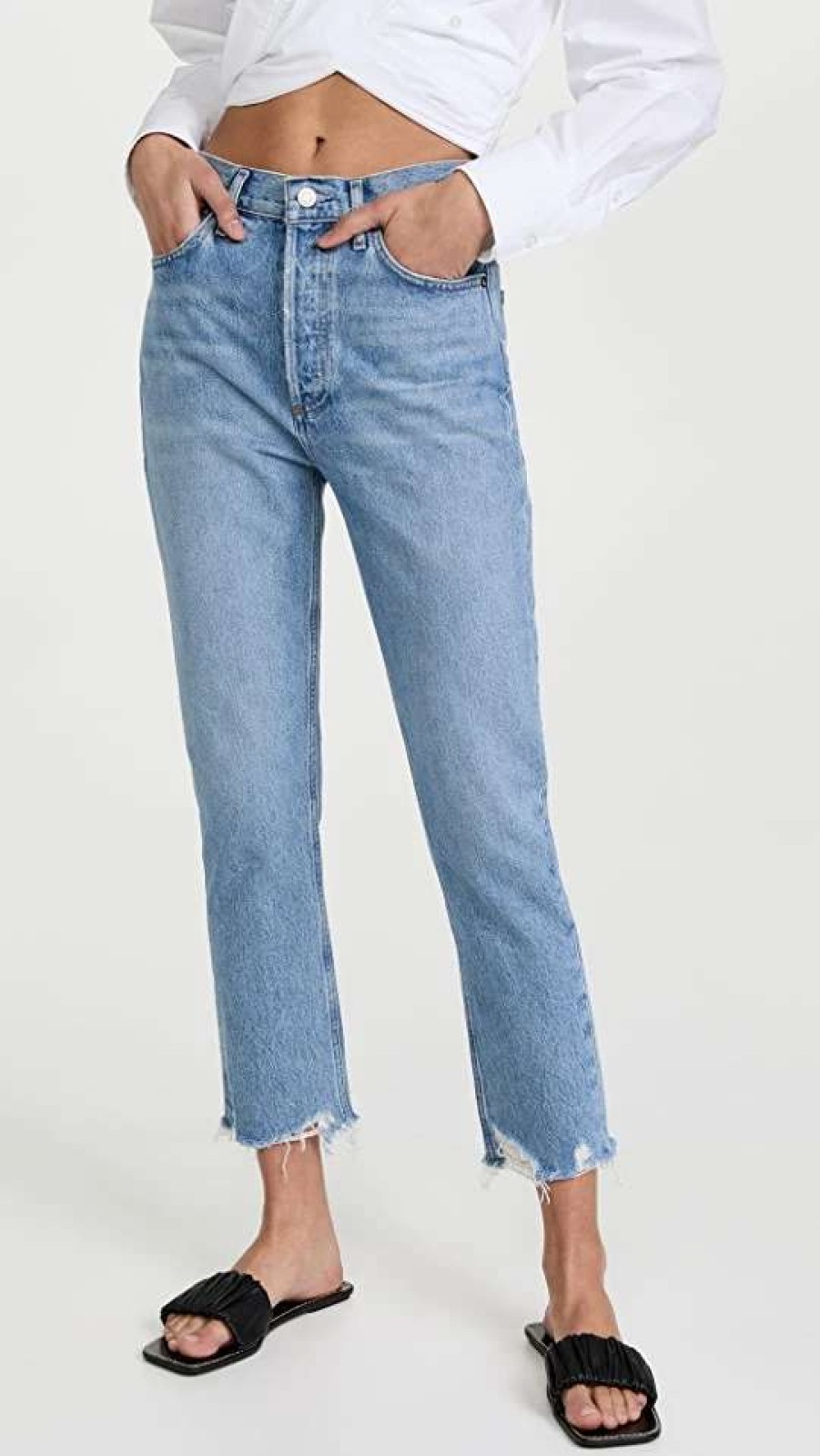 Straight Leg Jeans * | Top 10 Agolde Riley Crop Jeans Haven