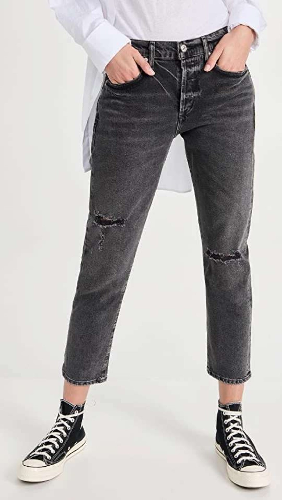 Straight Leg Jeans * | Hot Sale Citizens Of Humanity Emerson Slim Boyfriend Jeans Black Pepper