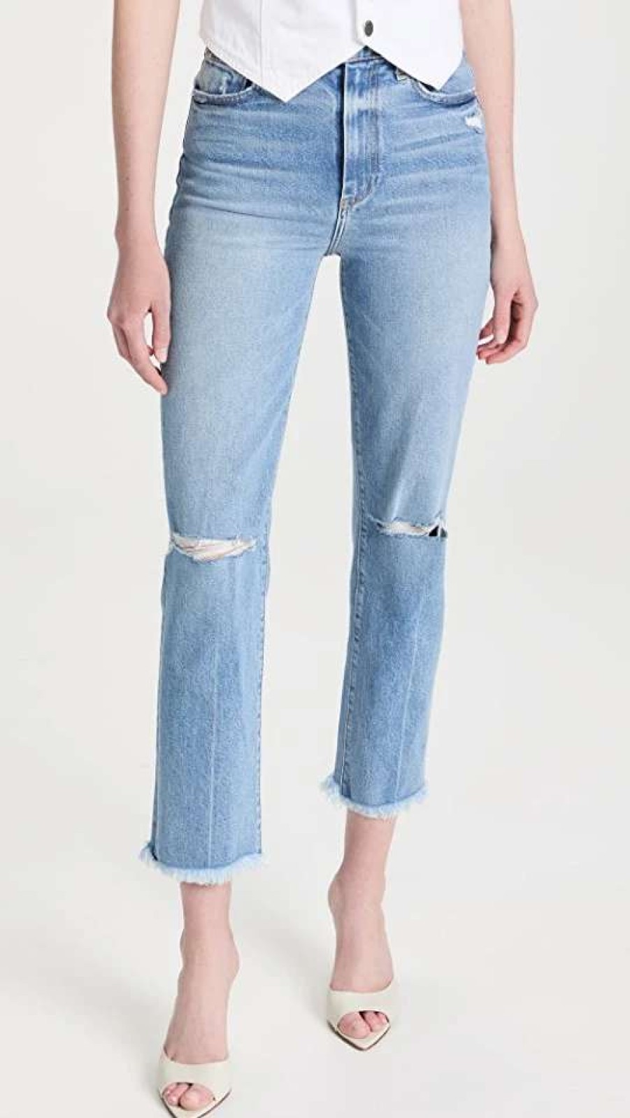 Straight Leg Jeans * | Wholesale Le Jean Sabine Straight Leg Jeans Poolside Wash