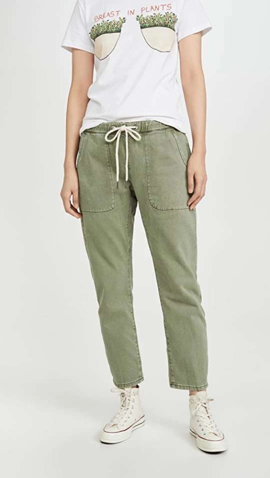 Straight Leg Jeans * | New One Teaspoon Shabbies Drawstring Boyfriend Jeans Super Khaki