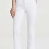 Straight Leg Jeans * | Cheap L'Agence Kendra Crop Flare Jeans Blanc