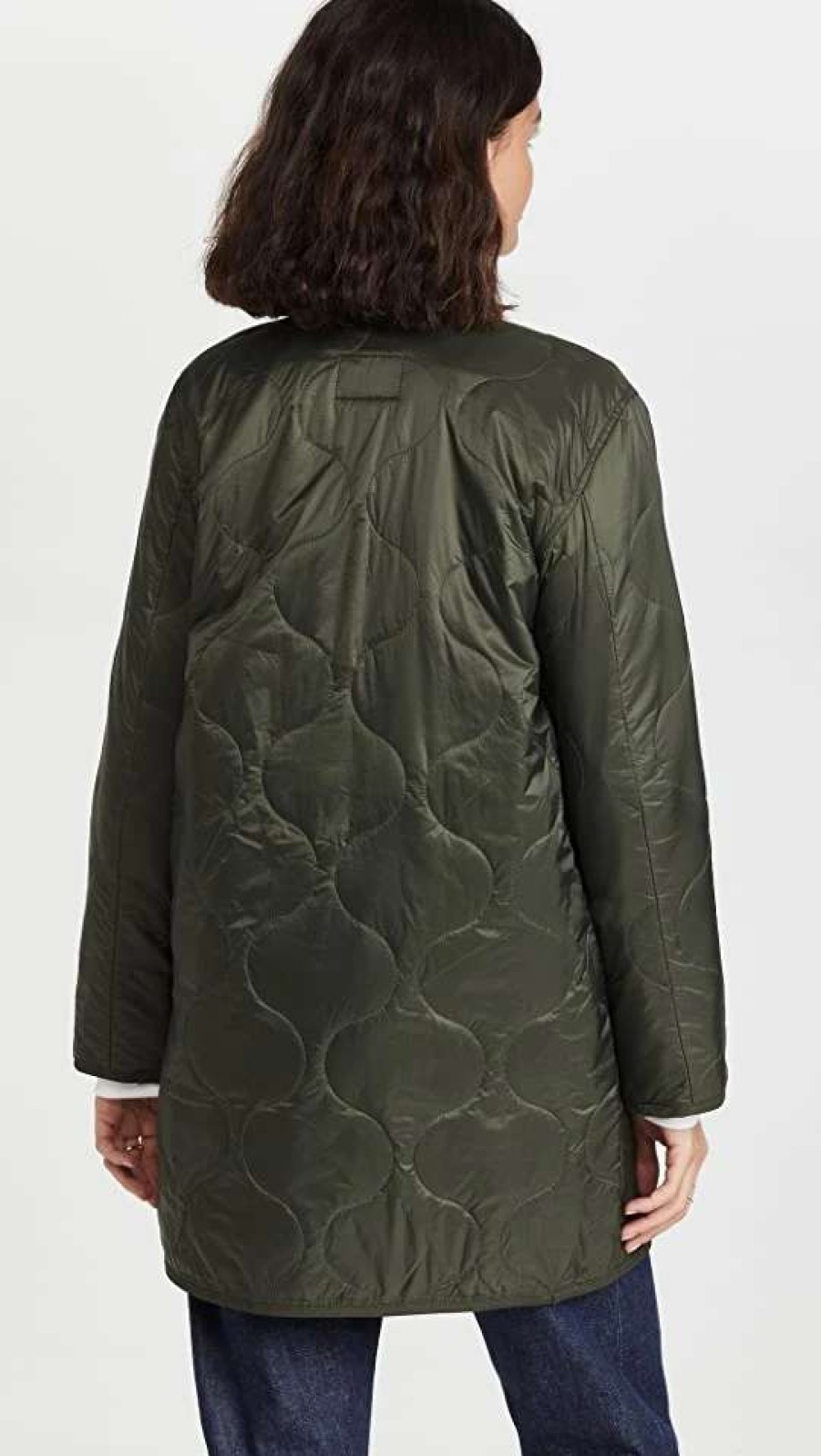 Utility * | Deals Alpha Industries Long Quilted Liner Jacket Dark Green