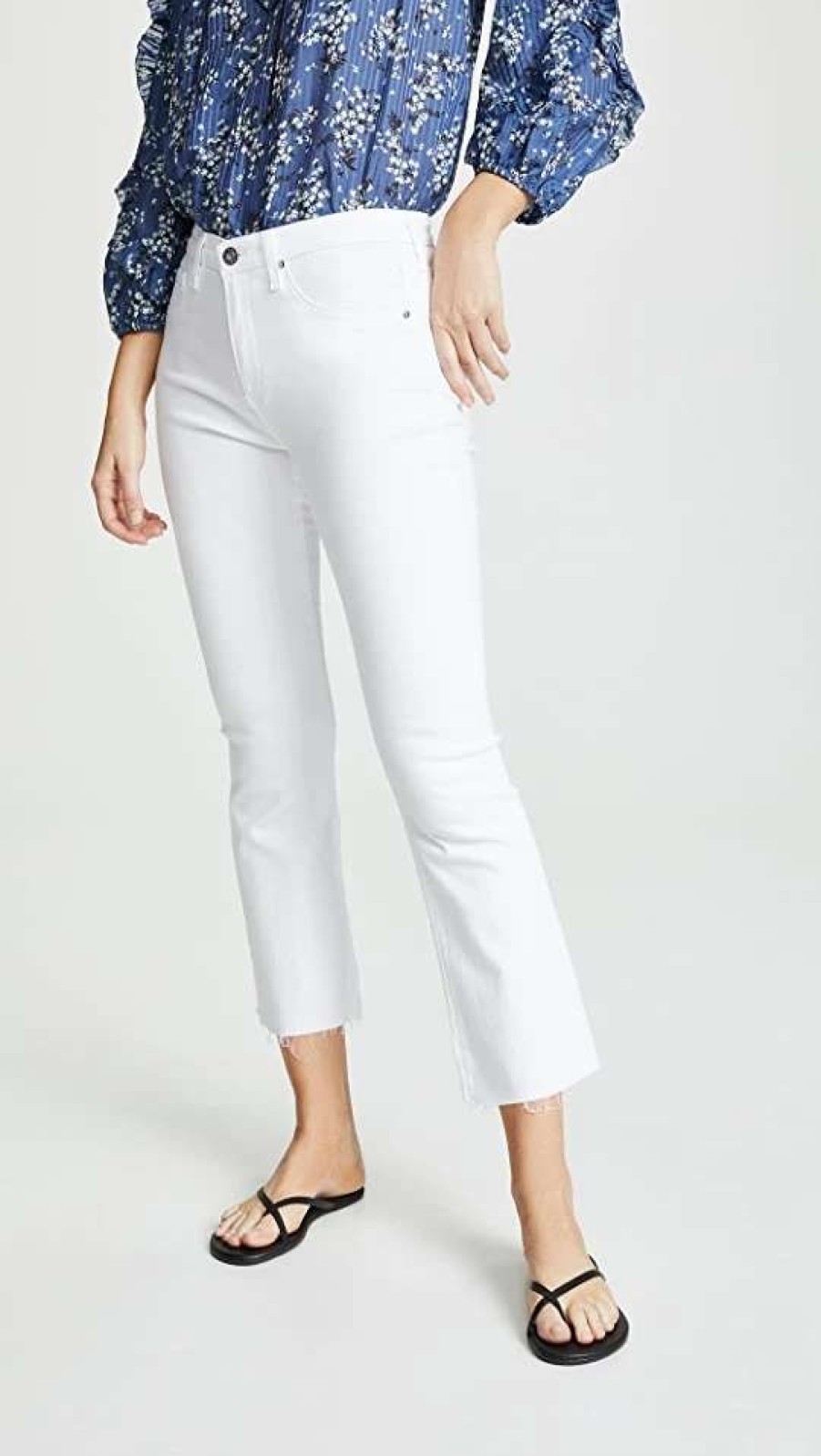 Straight Leg Jeans * | Buy Ag The Jodi Crop Jeans White