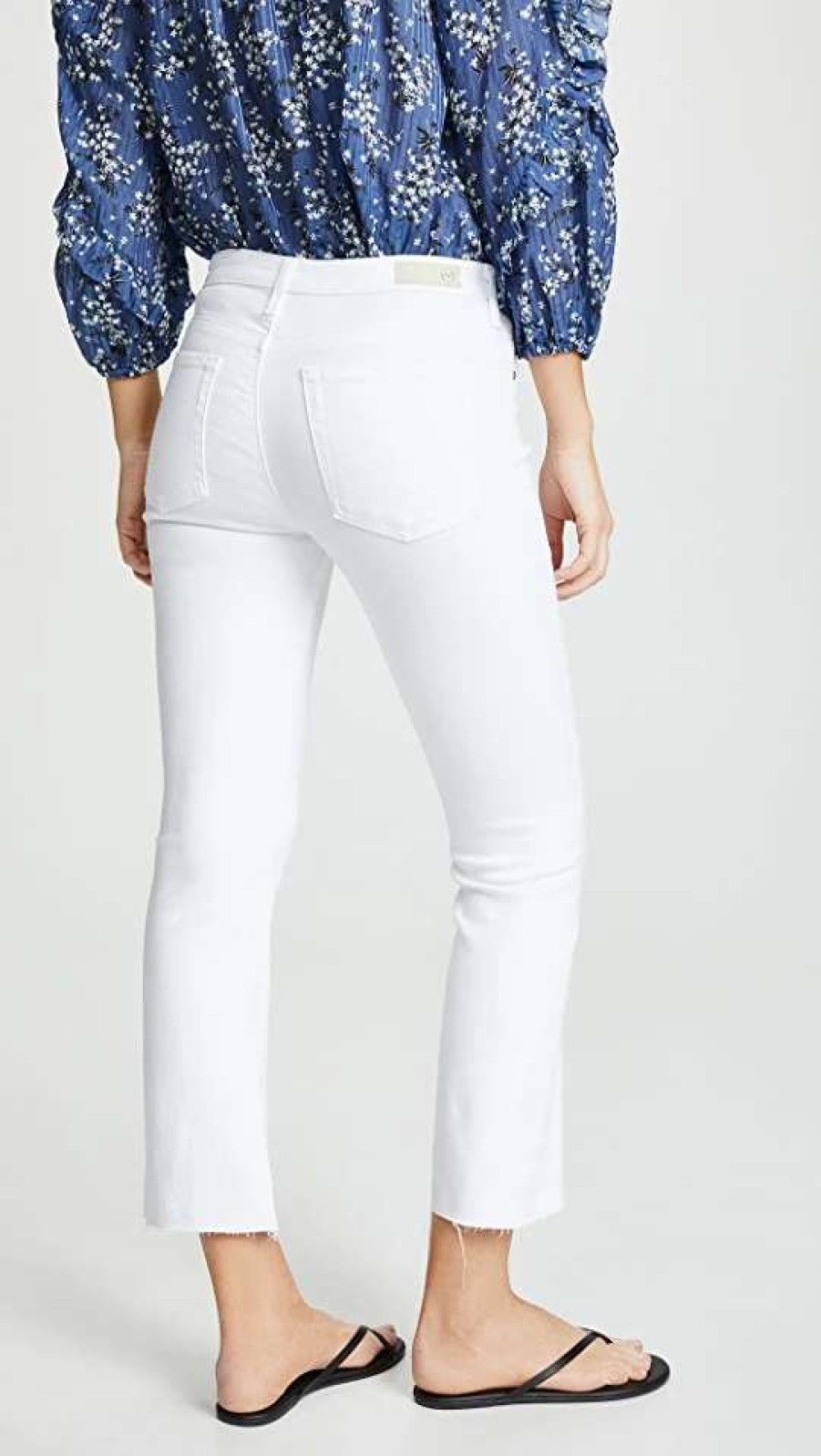 Straight Leg Jeans * | Buy Ag The Jodi Crop Jeans White