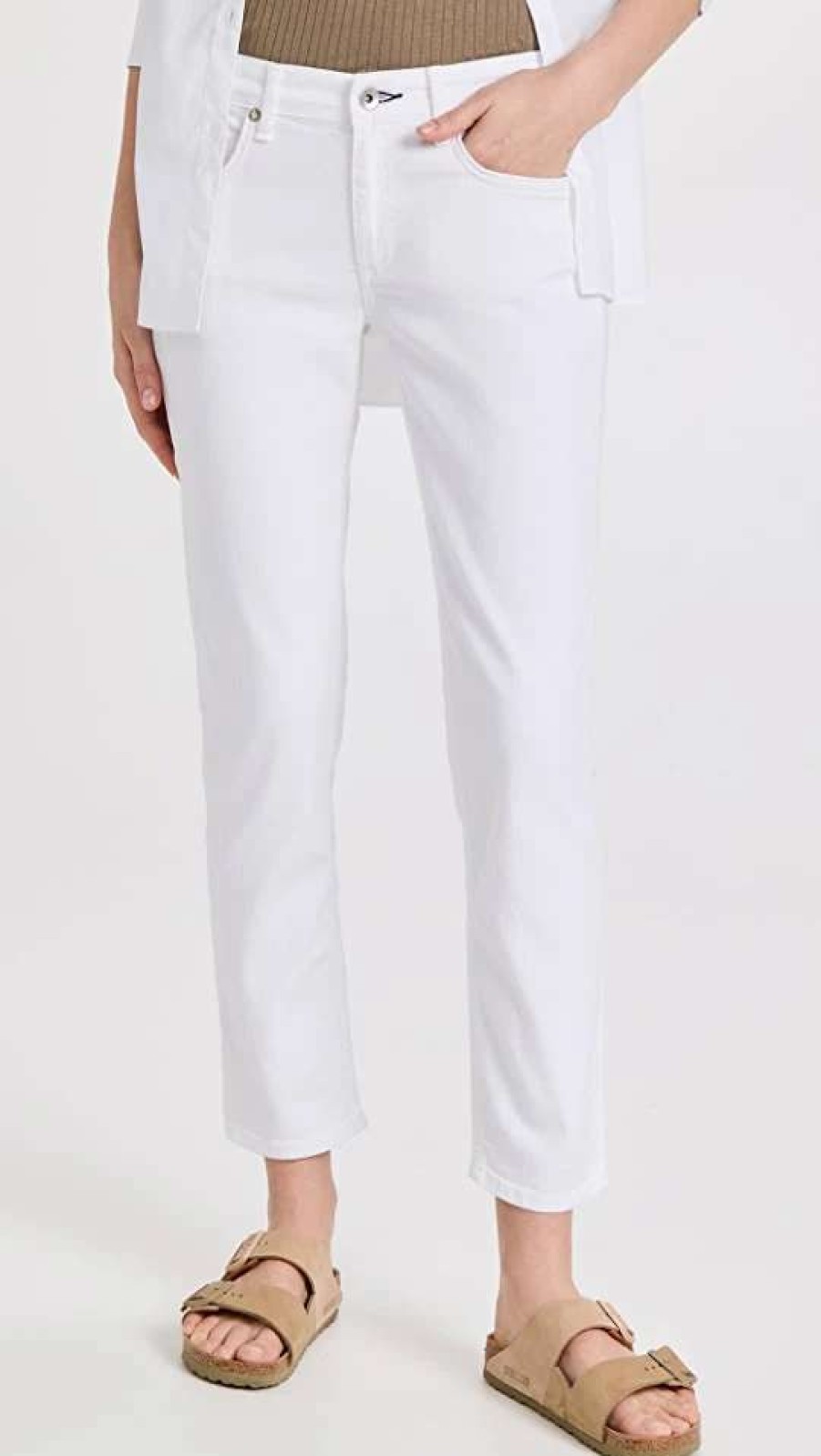 Straight Leg Jeans * | Best Deal Rag & Bone Dre Low Rise Boyfriend Jeans White