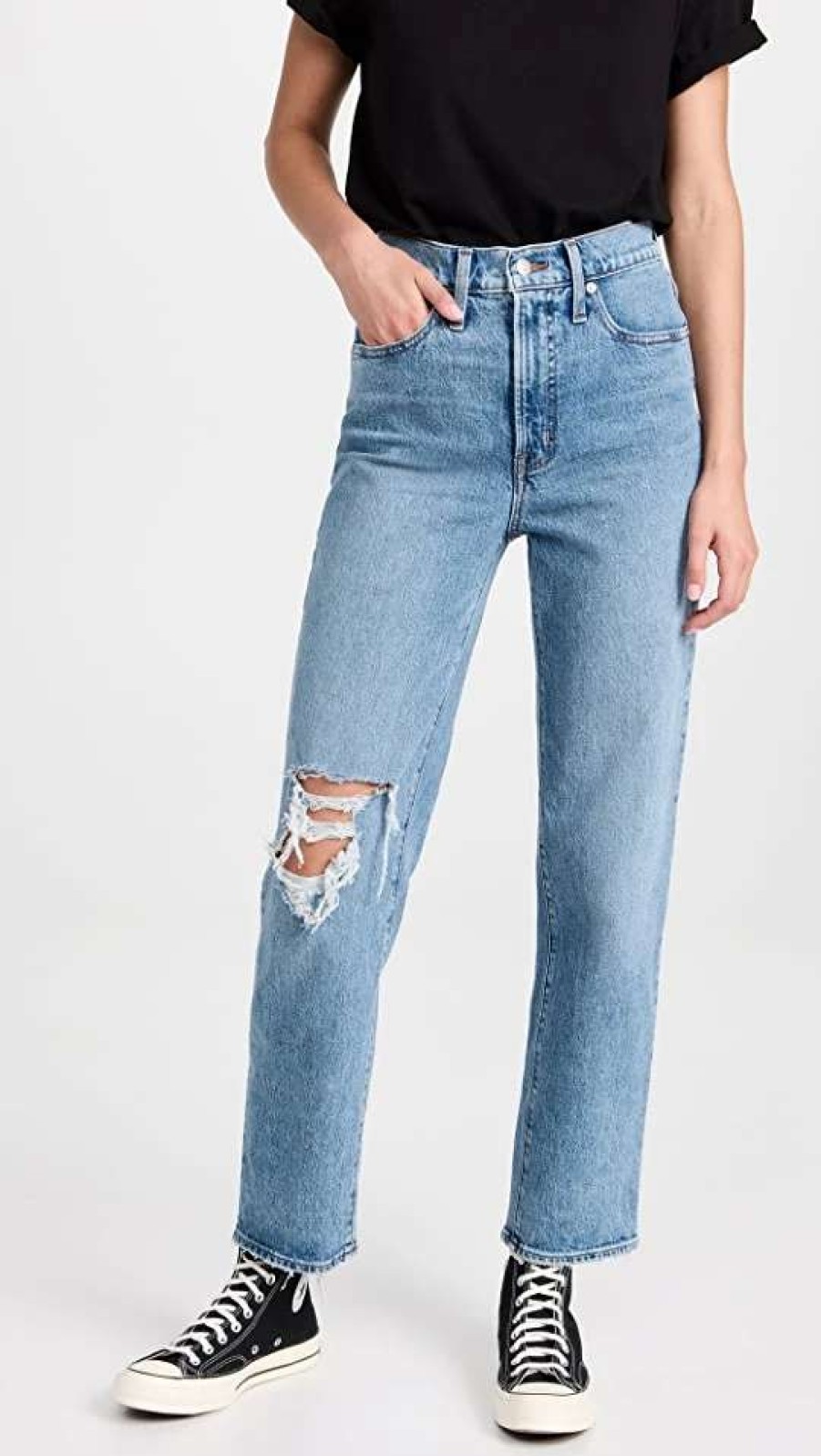 Straight Leg Jeans * | Flash Sale Madewell The Perfect Vintage Straight Jean Kingsbury Wash