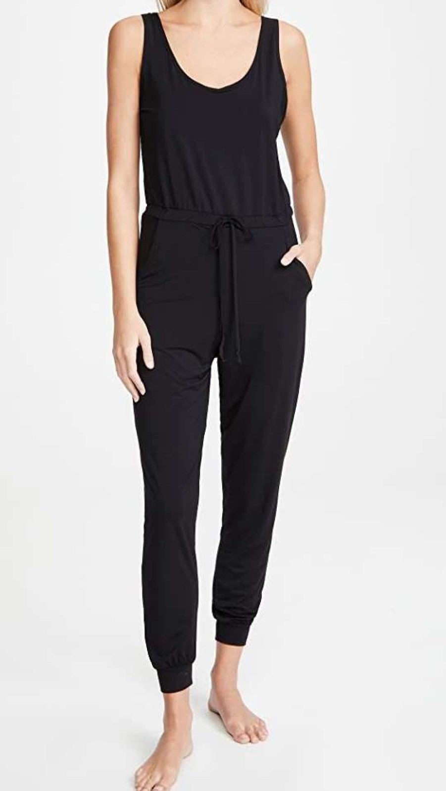 Jumpsuits * | Discount Commando Butter Tank Lounge Jumpsuit Black