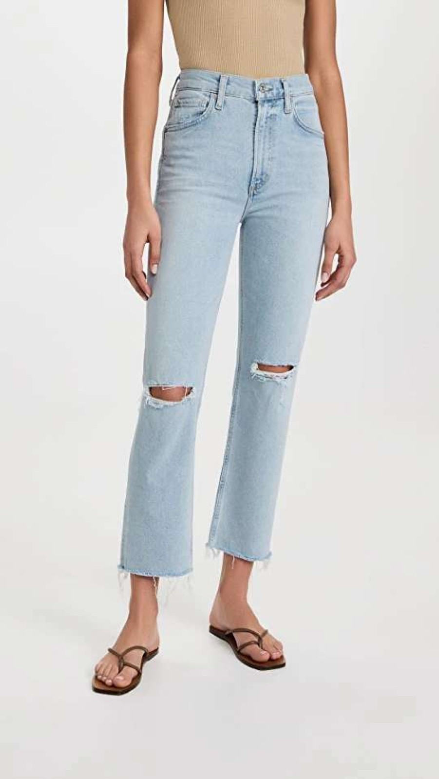 Straight Leg Jeans * | Hot Sale Citizens Of Humanity Daphne Crop High Rise Stovepipe Jeans Chakra