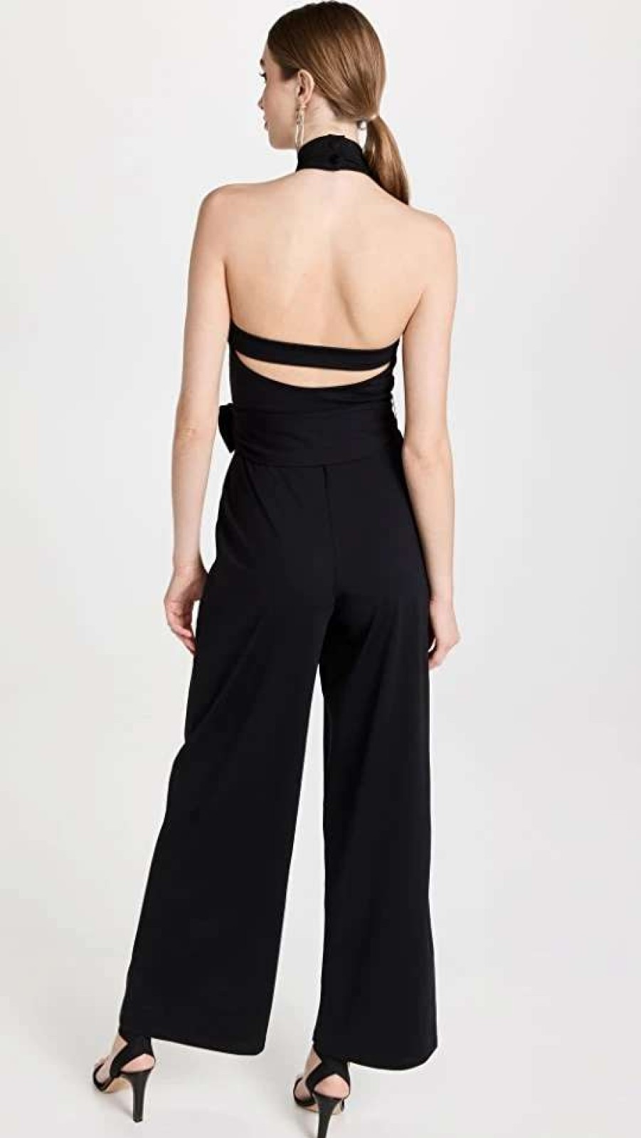 Jumpsuits * | Wholesale Susana Monaco Mock Open Back 32" Jumpsuit Black