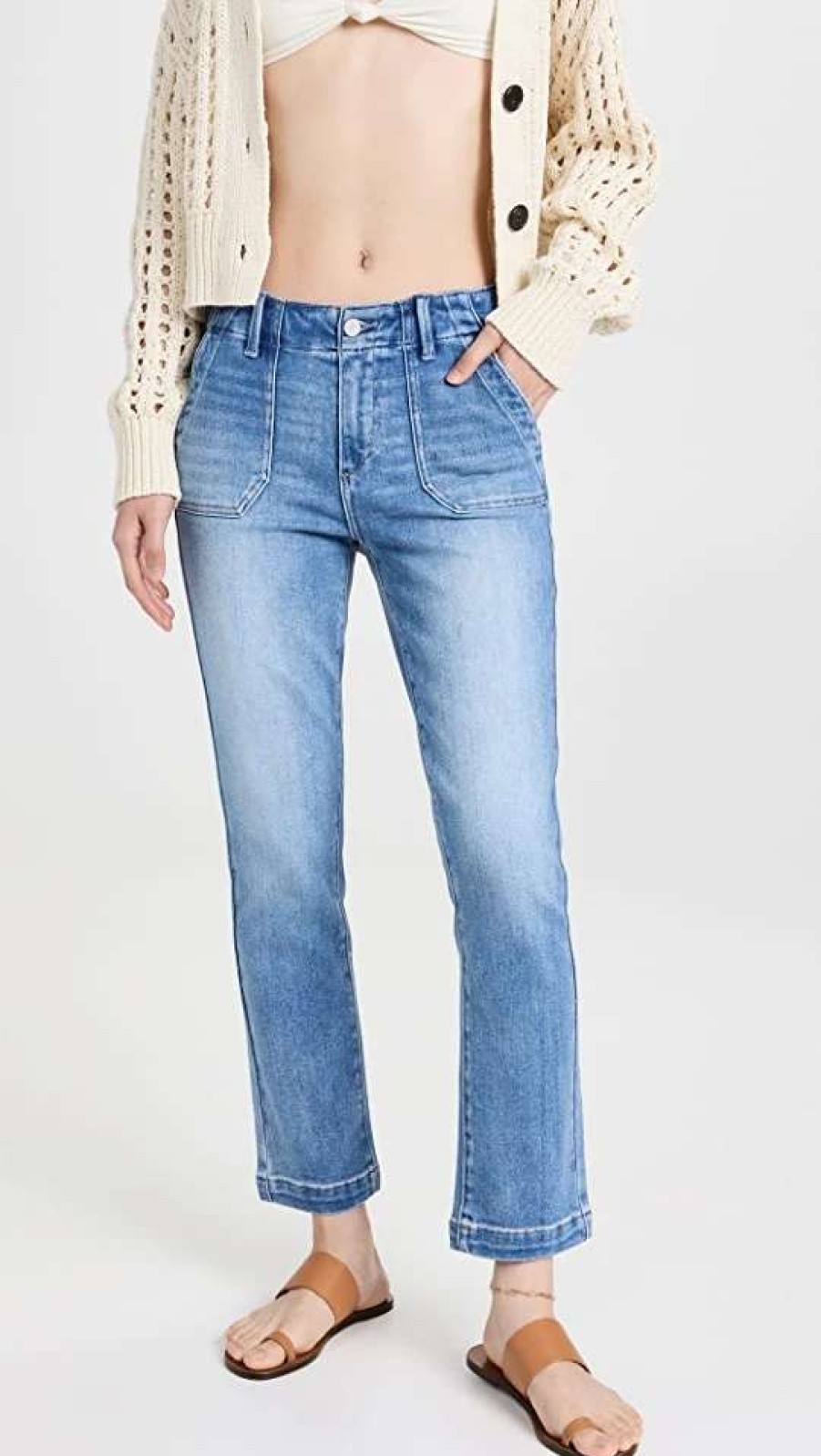 Straight Leg Jeans * | Coupon Paige Mayslie Straight Ankle Jeans Mel