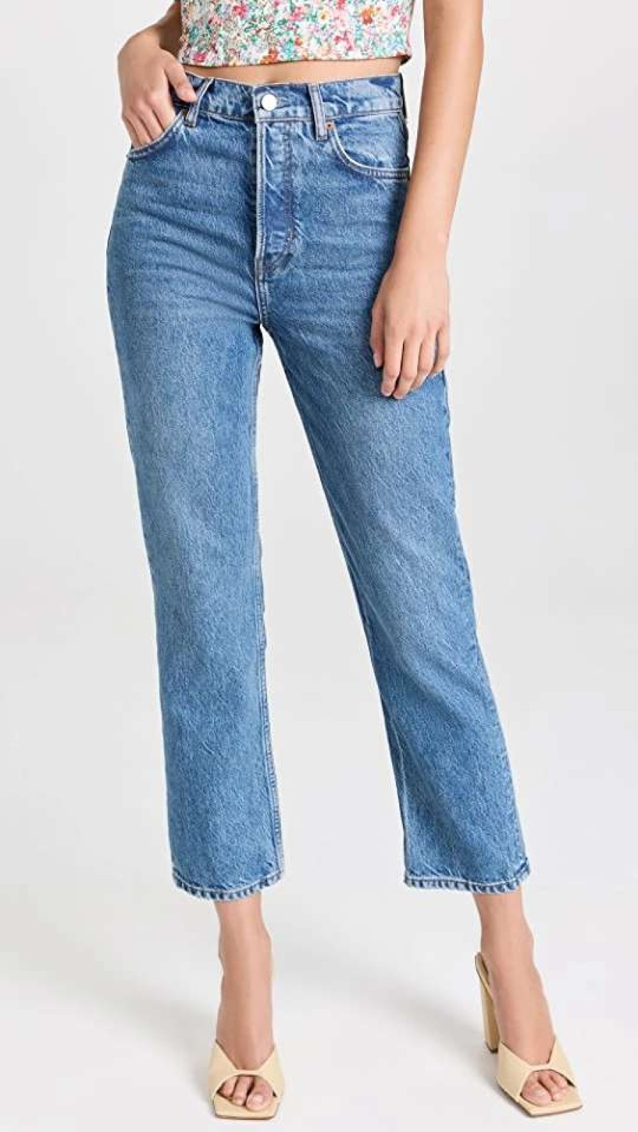 Straight Leg Jeans * | Wholesale Reformation Cynthia High Rise Straight Jeans Colorado