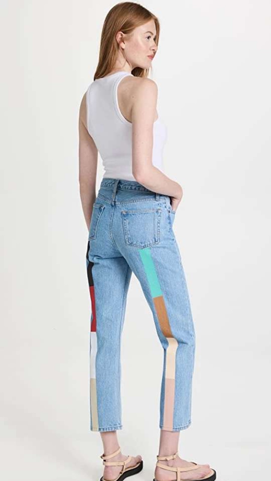 Straight Leg Jeans * | Best Pirce Still Here Mid-Century Rainbow Tate Jeans Vintage Blue