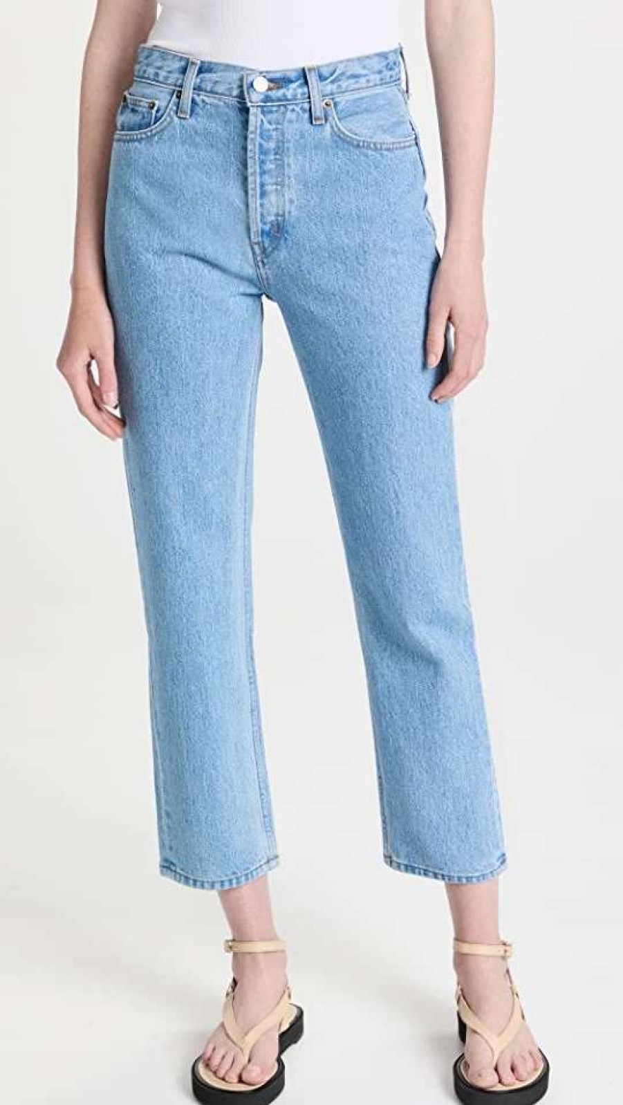 Straight Leg Jeans * | Best Pirce Still Here Mid-Century Rainbow Tate Jeans Vintage Blue