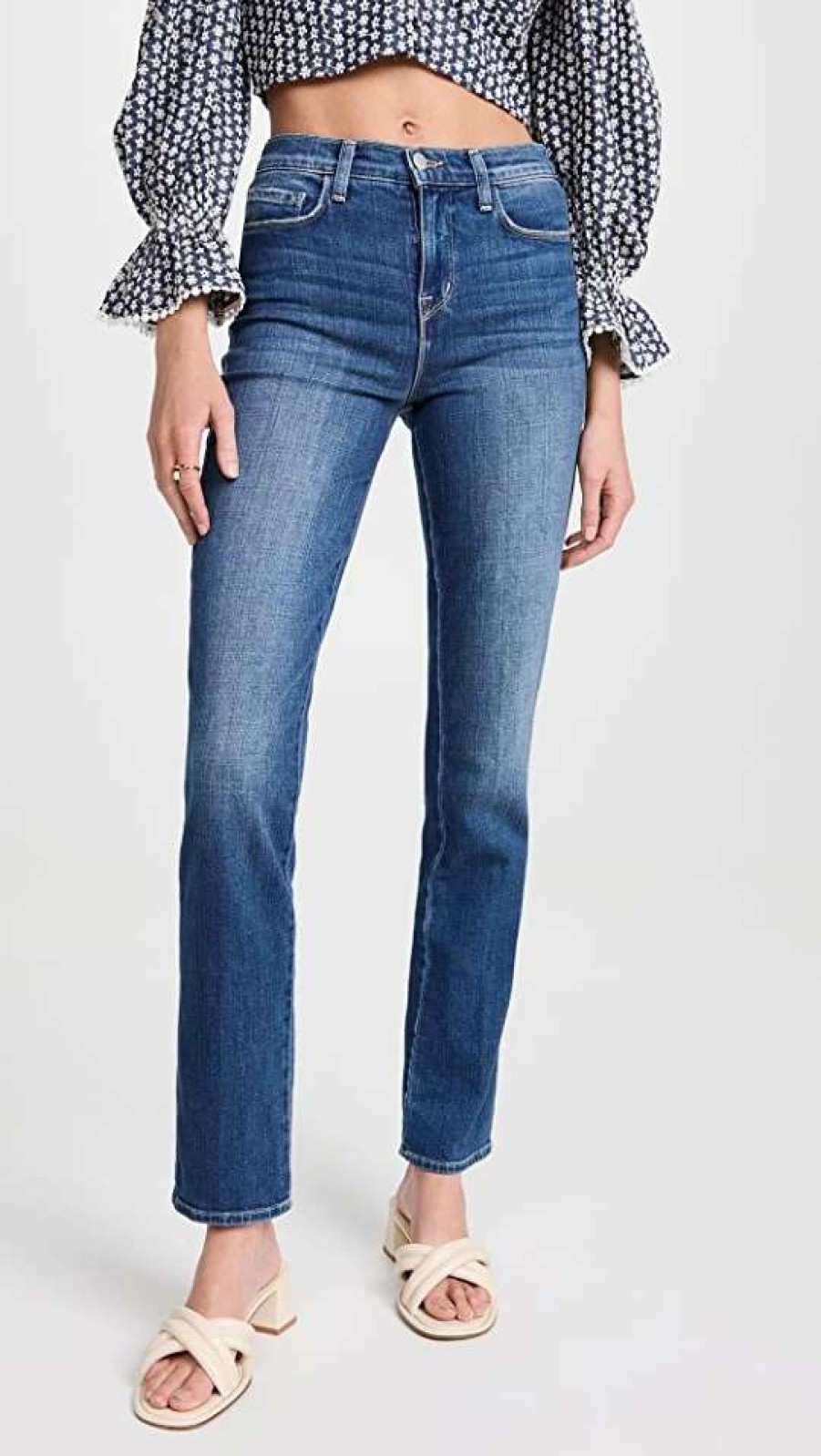 Straight Leg Jeans * | Top 10 L'Agence Dean Cigarette Jeans Sequoia