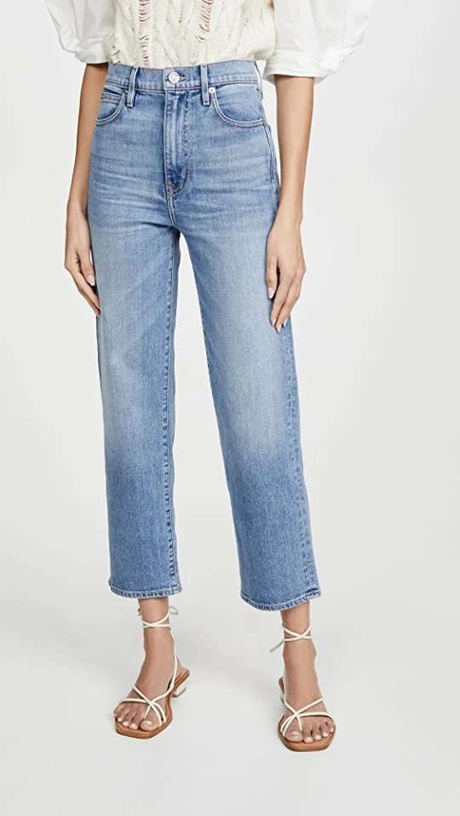 Straight Leg Jeans * | Hot Sale Slvrlake London Crop Jeans Love Matters