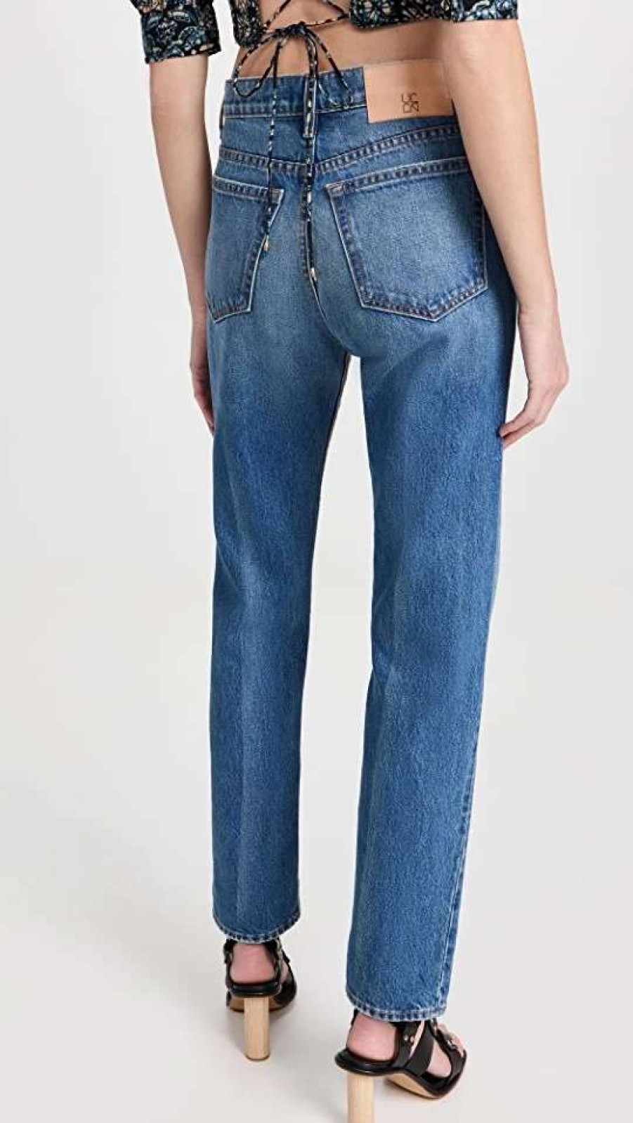 Straight Leg Jeans * | Cheap Ulla Johnson The Daphne Jeans Danube Medium Indigo Wash