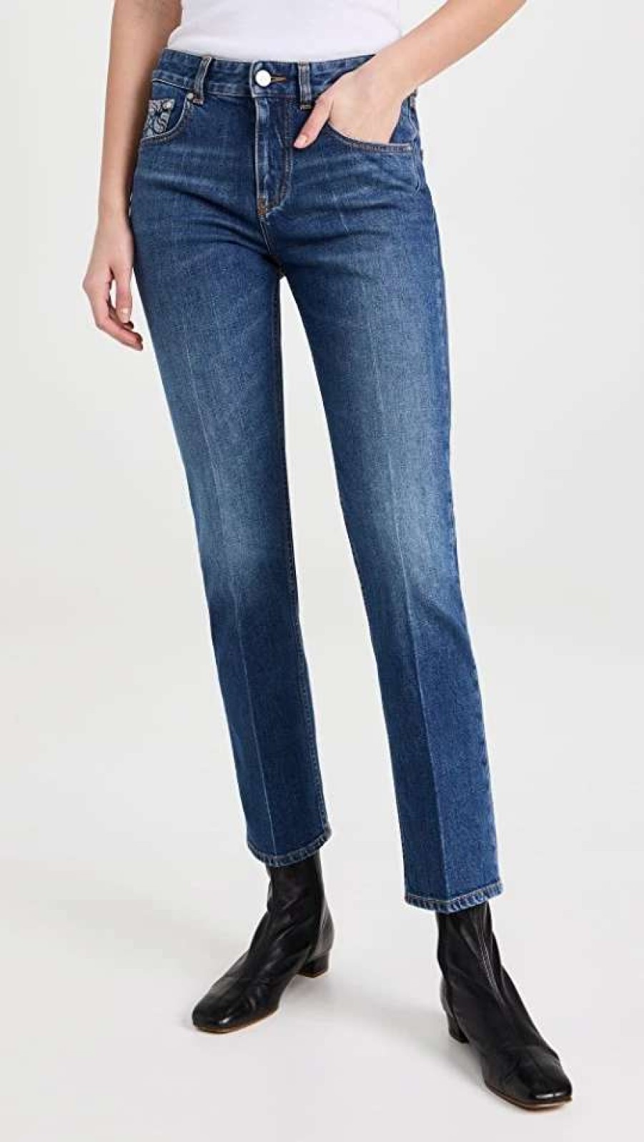 Straight Leg Jeans * | Best Deal Stella Mccartney Vintage Dark Blue Slim Leg Jeans