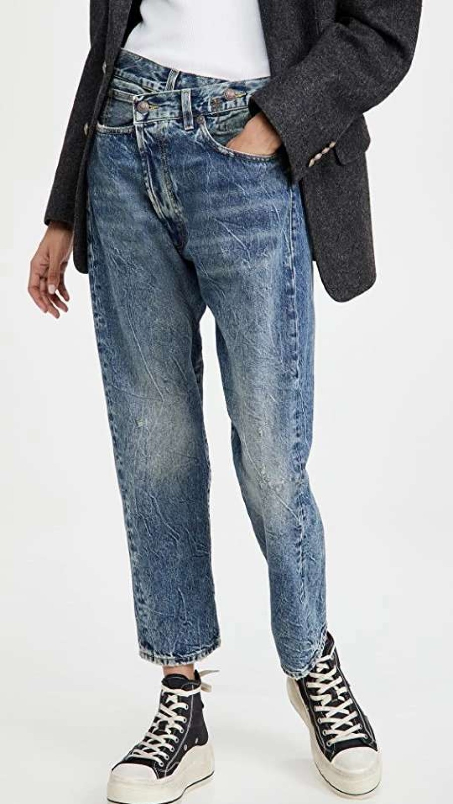 Straight Leg Jeans * | Brand New R13 Cross Over Jeans Kelly