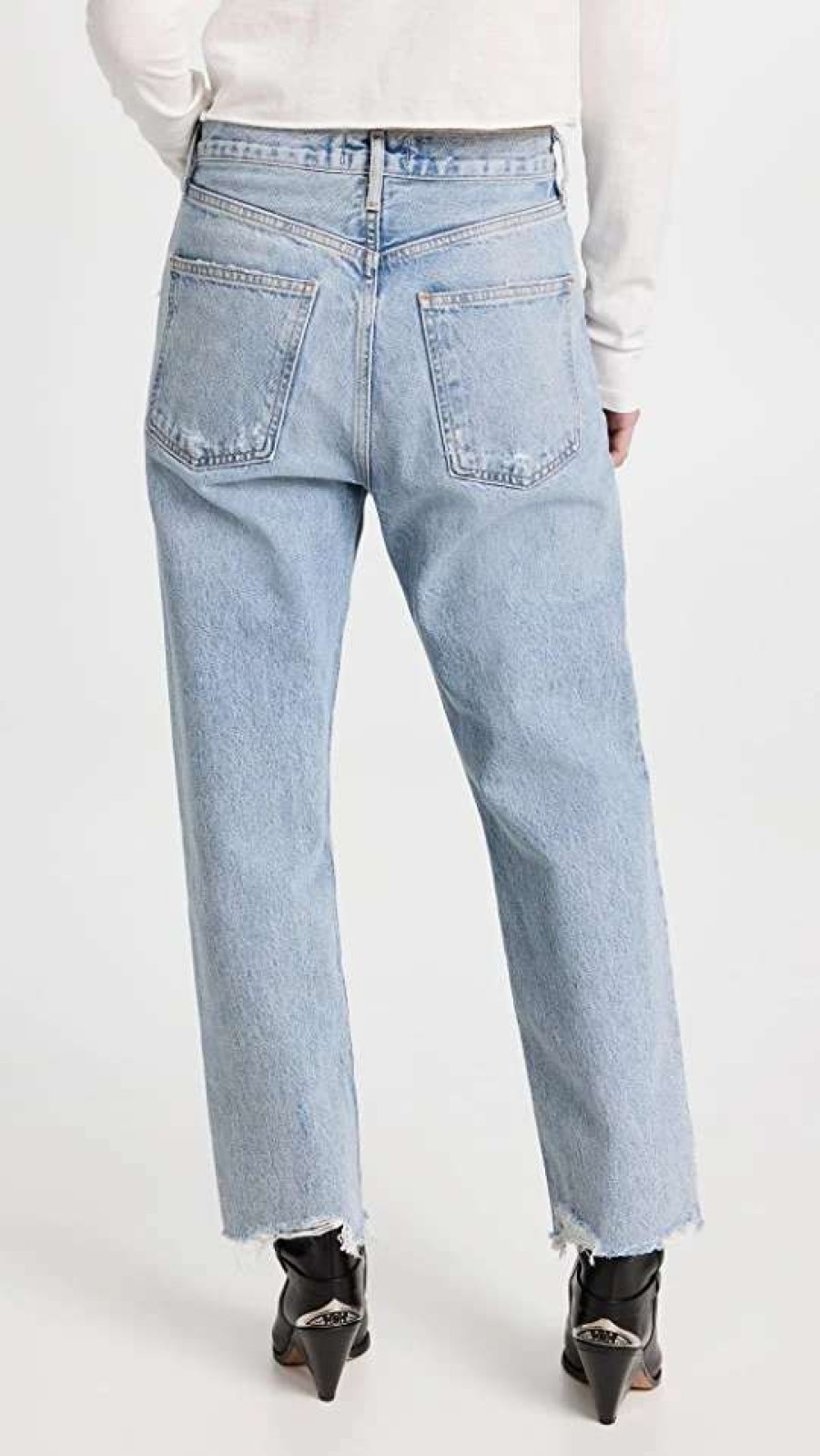 Straight Leg Jeans * | Deals Agolde 90'S Crop Mid Rise Jeans Nerve