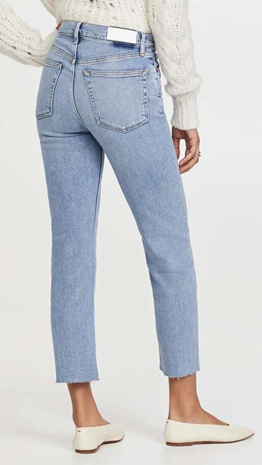 Straight Leg Jeans * | Budget Re/Done 70S High Rise Comfort Stretch Stove Pipe Jeans Mid 90S