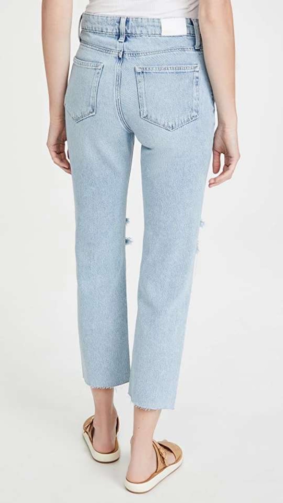 Straight Leg Jeans * | New Paige Noella Straight Jeans Doretta Destructed