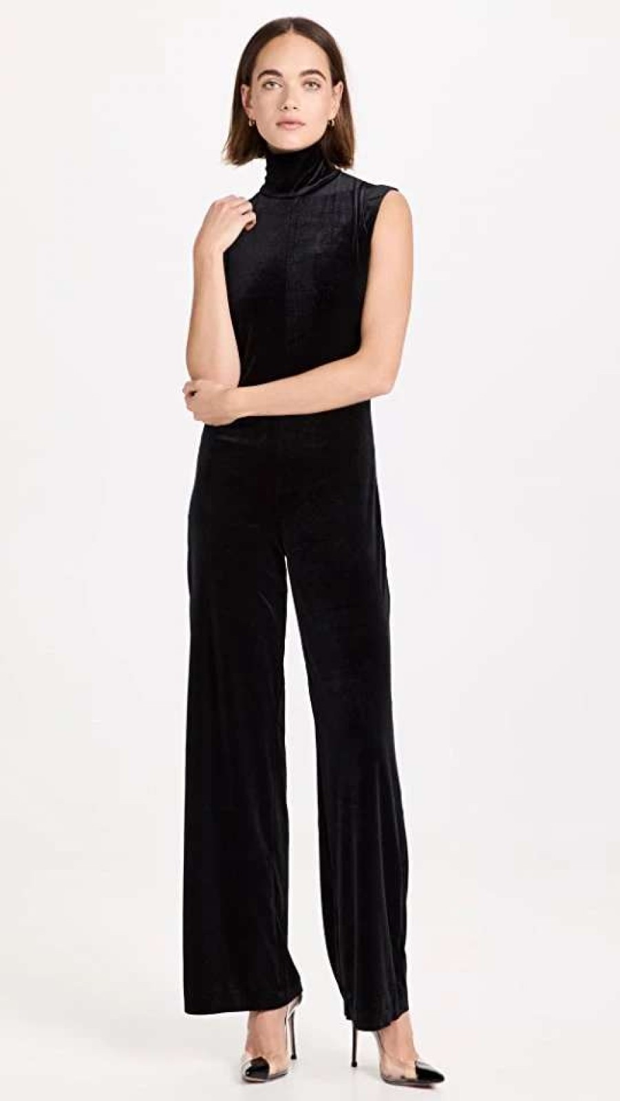 Jumpsuits * | Deals Norma Kamali Sleeveless Turtle Jumpsuit Black