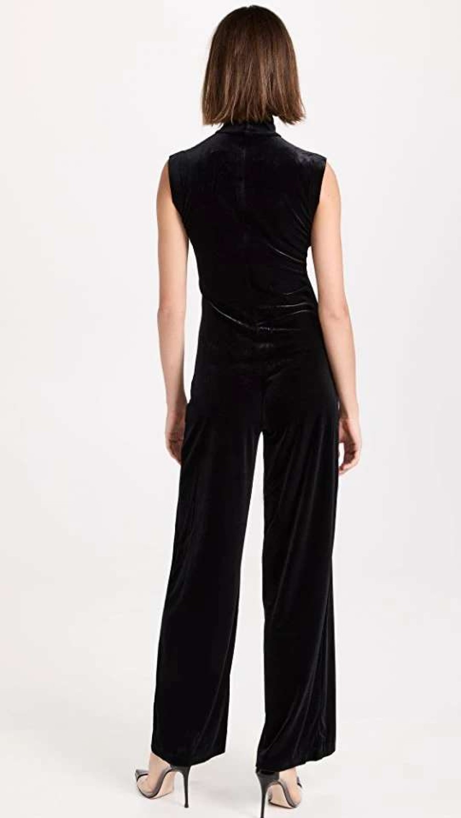 Jumpsuits * | Deals Norma Kamali Sleeveless Turtle Jumpsuit Black