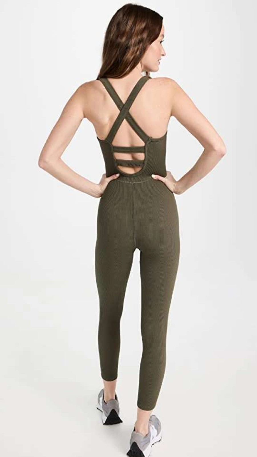 Jumpsuits * | Cheap Fp Movement By Free People Free Throw Onesie Solid Dark Olive