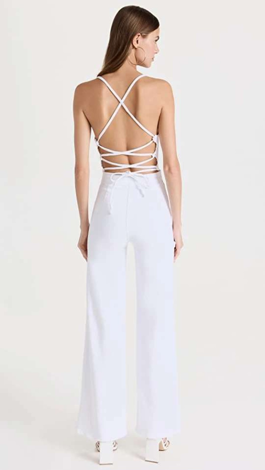 Jumpsuits * | Best Pirce Good American Vacay Jumpsuit White001