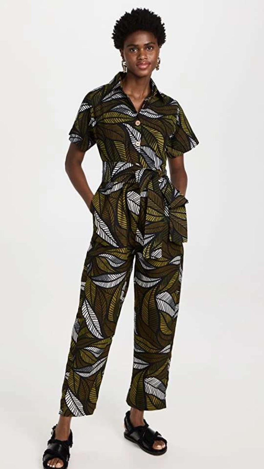 Jumpsuits * | Cheapest Elisamama Leaf Jumpsuit Multi