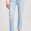 Straight Leg Jeans * | Best Pirce Dl1961 Patti Straight High Rise Vintage Ankle Jeans Lt Seaglass Distressed (Vintag