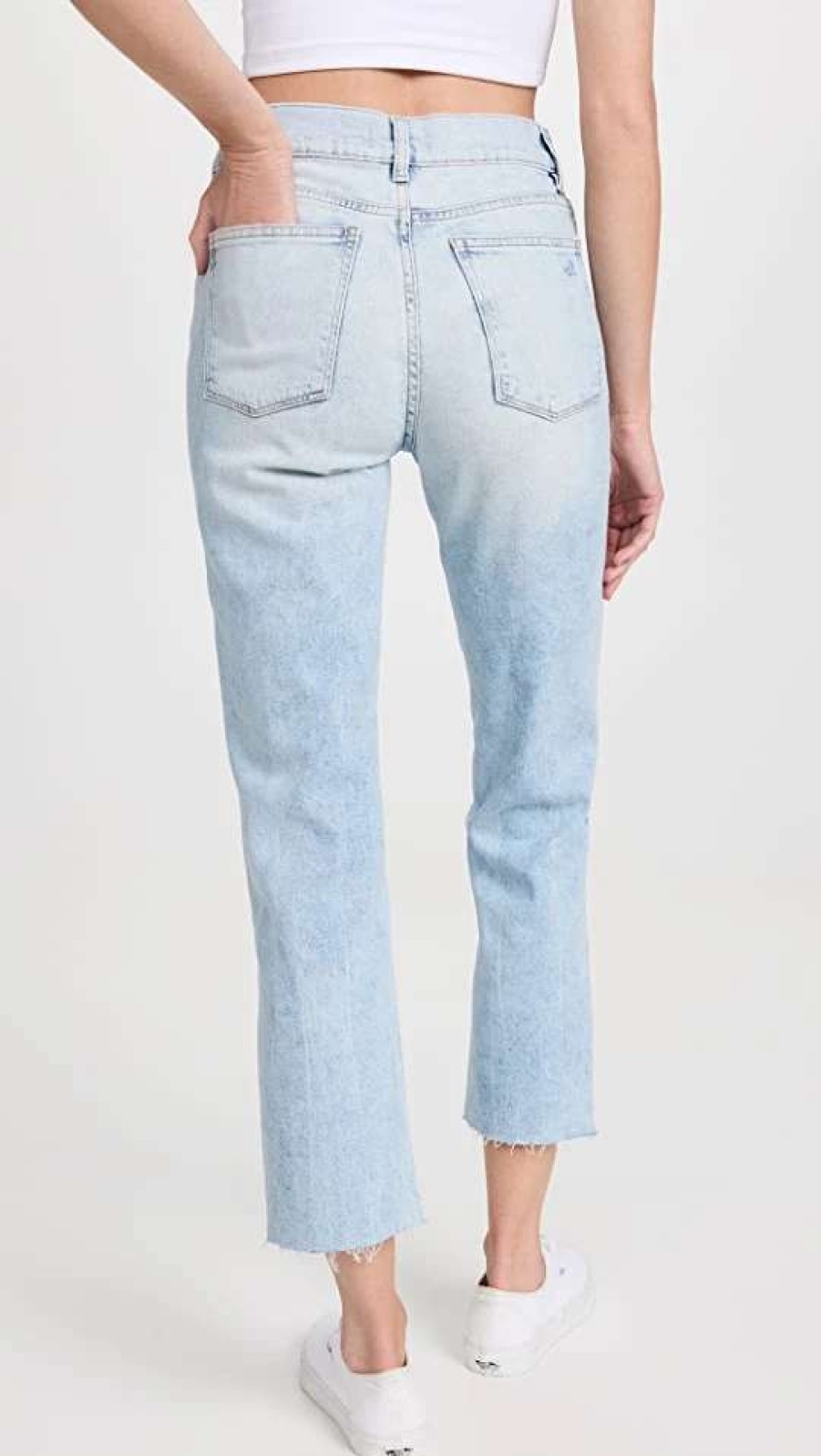 Straight Leg Jeans * | Best Pirce Dl1961 Patti Straight High Rise Vintage Ankle Jeans Lt Seaglass Distressed (Vintag