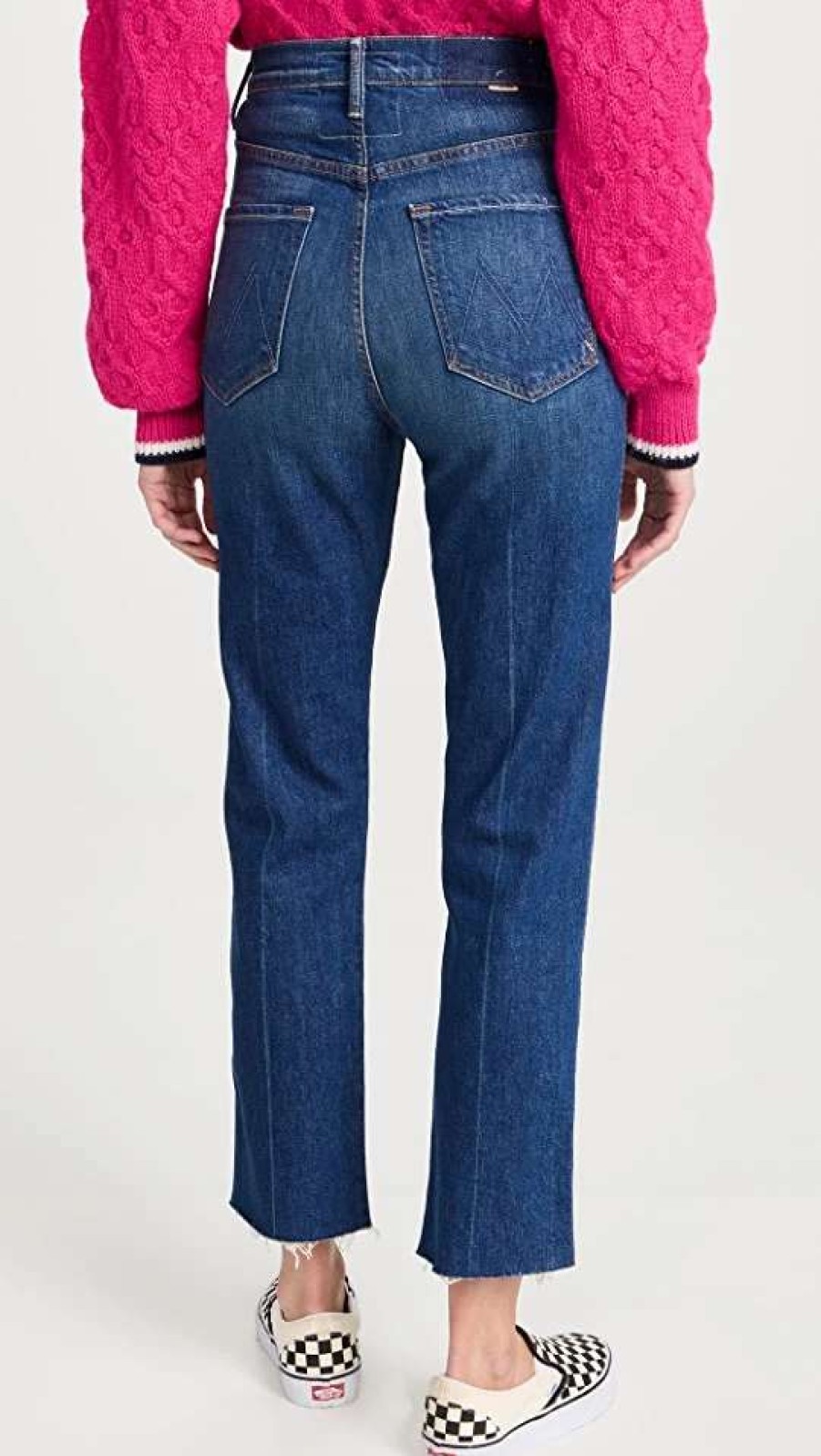 Straight Leg Jeans * | Flash Sale Mother Ultra High Waisted Frisky Flood Fray Jeans Bad Reputation