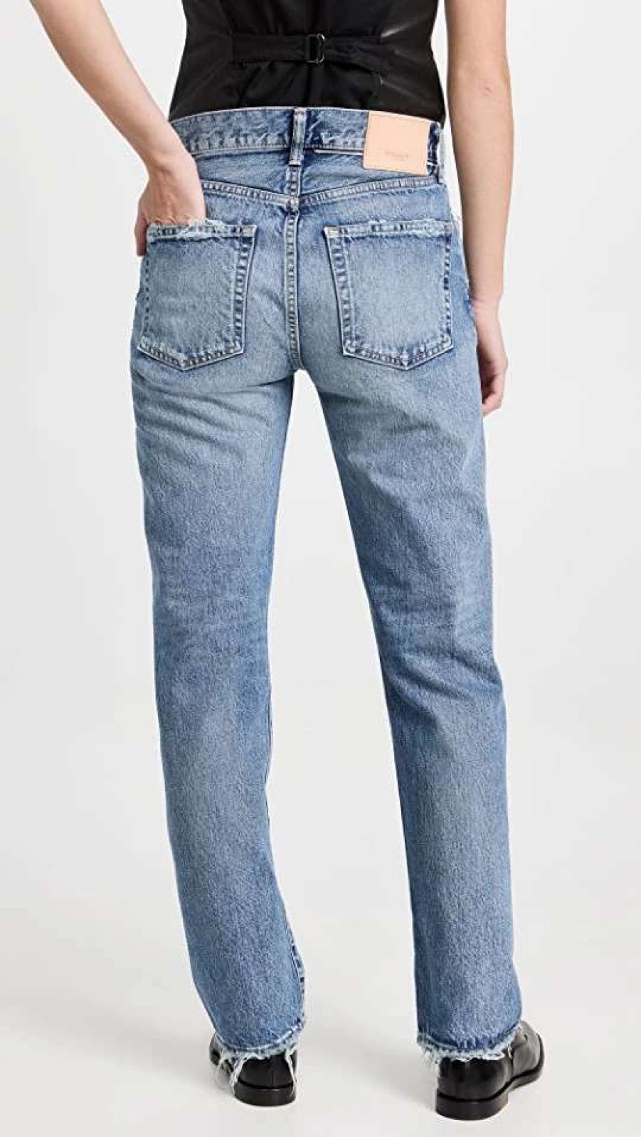 Straight Leg Jeans * | Buy Moussy Vintage Mv Ridgemont Straight Jeans Blue