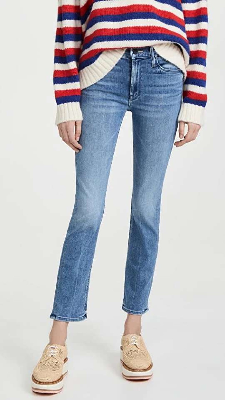 Straight Leg Jeans * | Cheap Mother The Mid Rise Dazzler Ankle Jeans We The Animals