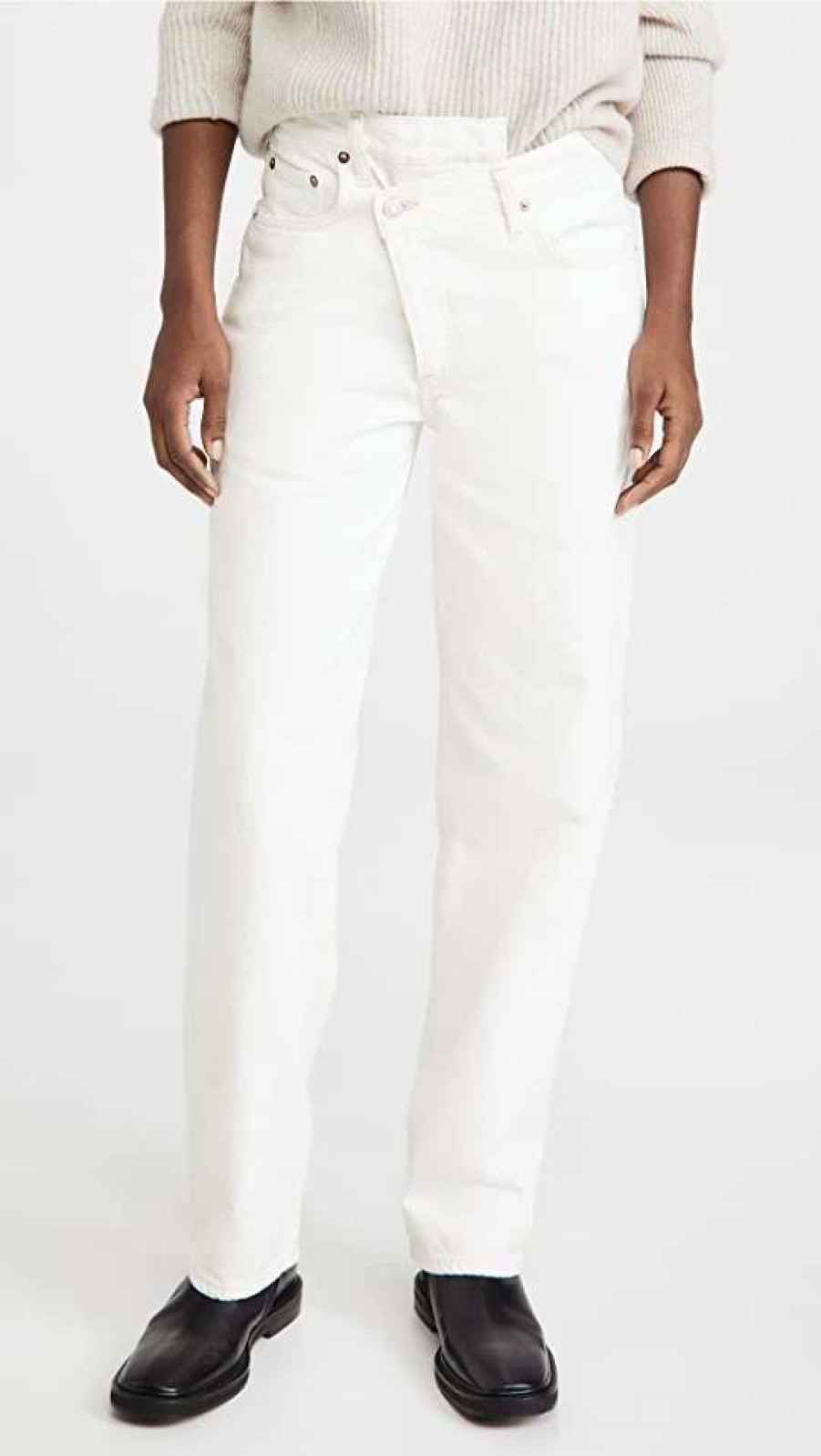 Straight Leg Jeans * | Cheap Agolde Crisscross Upsized Jeans Paste