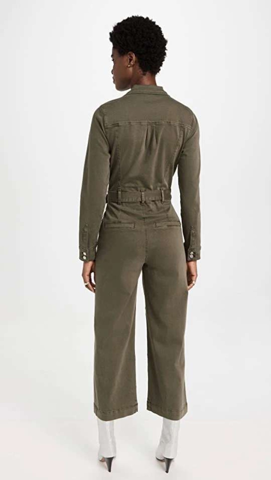 Jumpsuits * | Top 10 Paige Anessa Long Sleeve Jumpsuit Vintage Brushed Olive