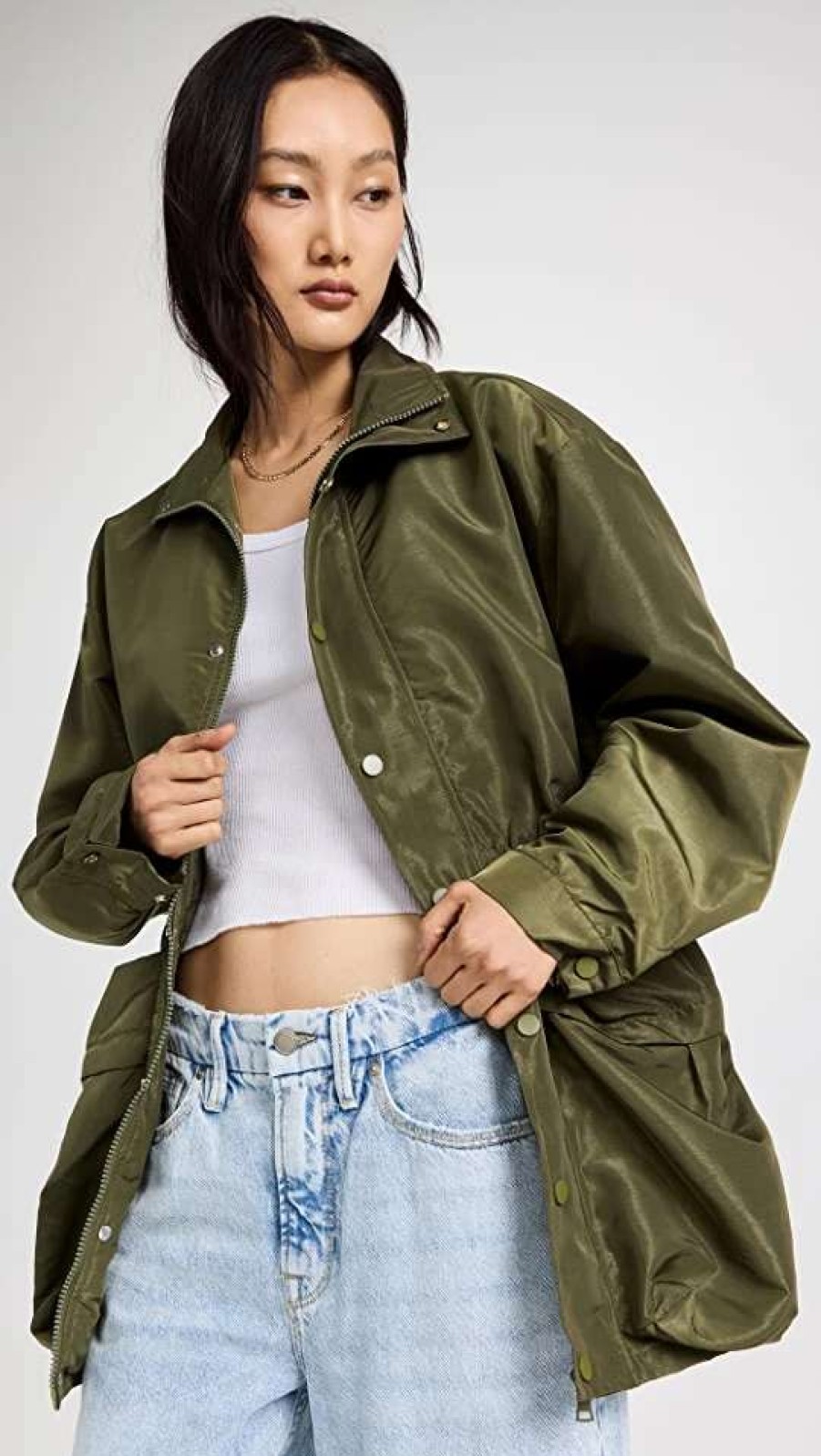 Utility * | Best Sale Lioness Quentin Parachute Jacket Jungle Green