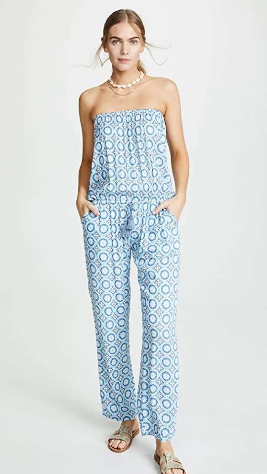 Jumpsuits * | Budget Tiare Hawaii Jenny Jumpsuit Stellar Sky/Blue/Grey Print