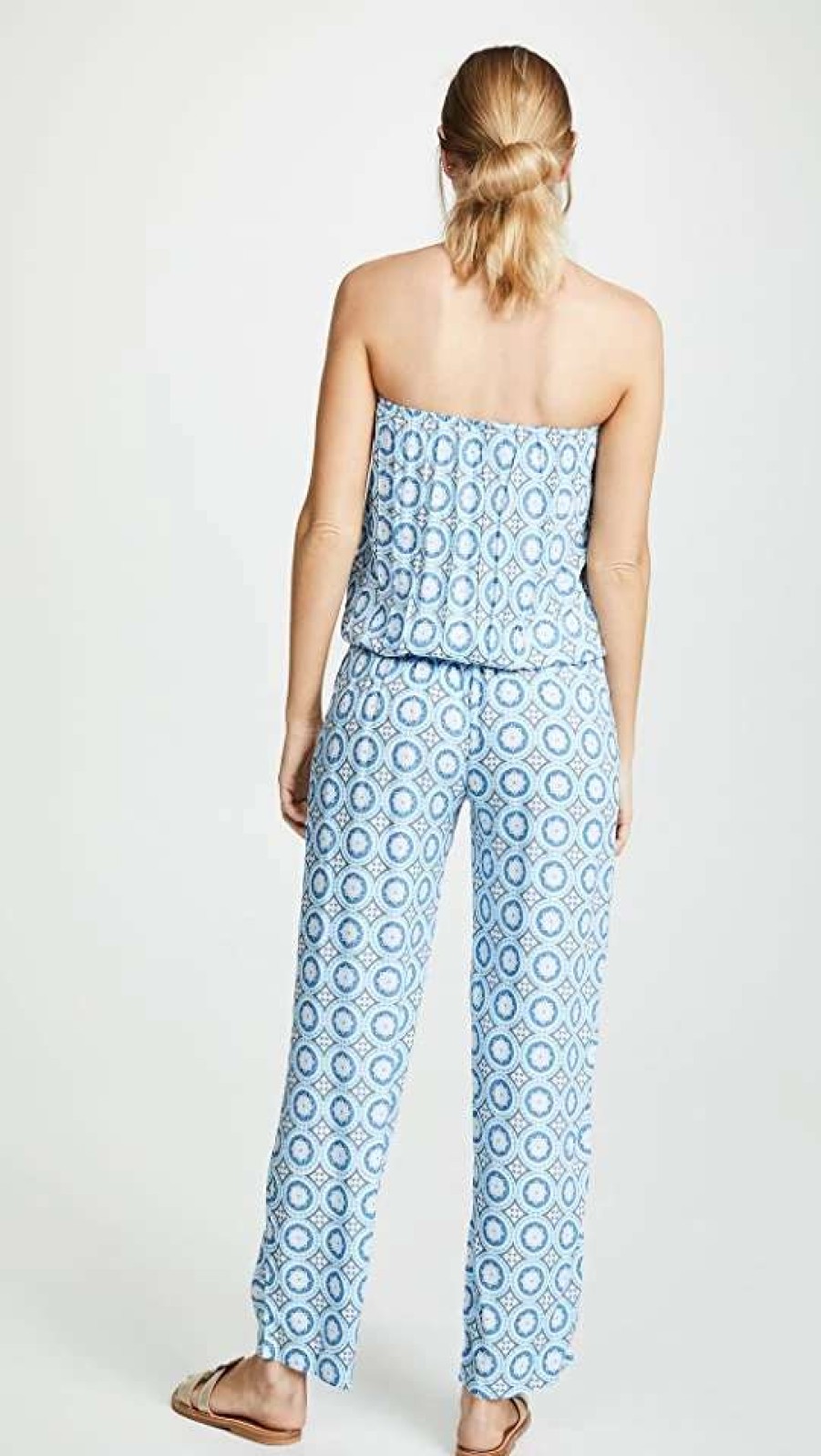 Jumpsuits * | Budget Tiare Hawaii Jenny Jumpsuit Stellar Sky/Blue/Grey Print