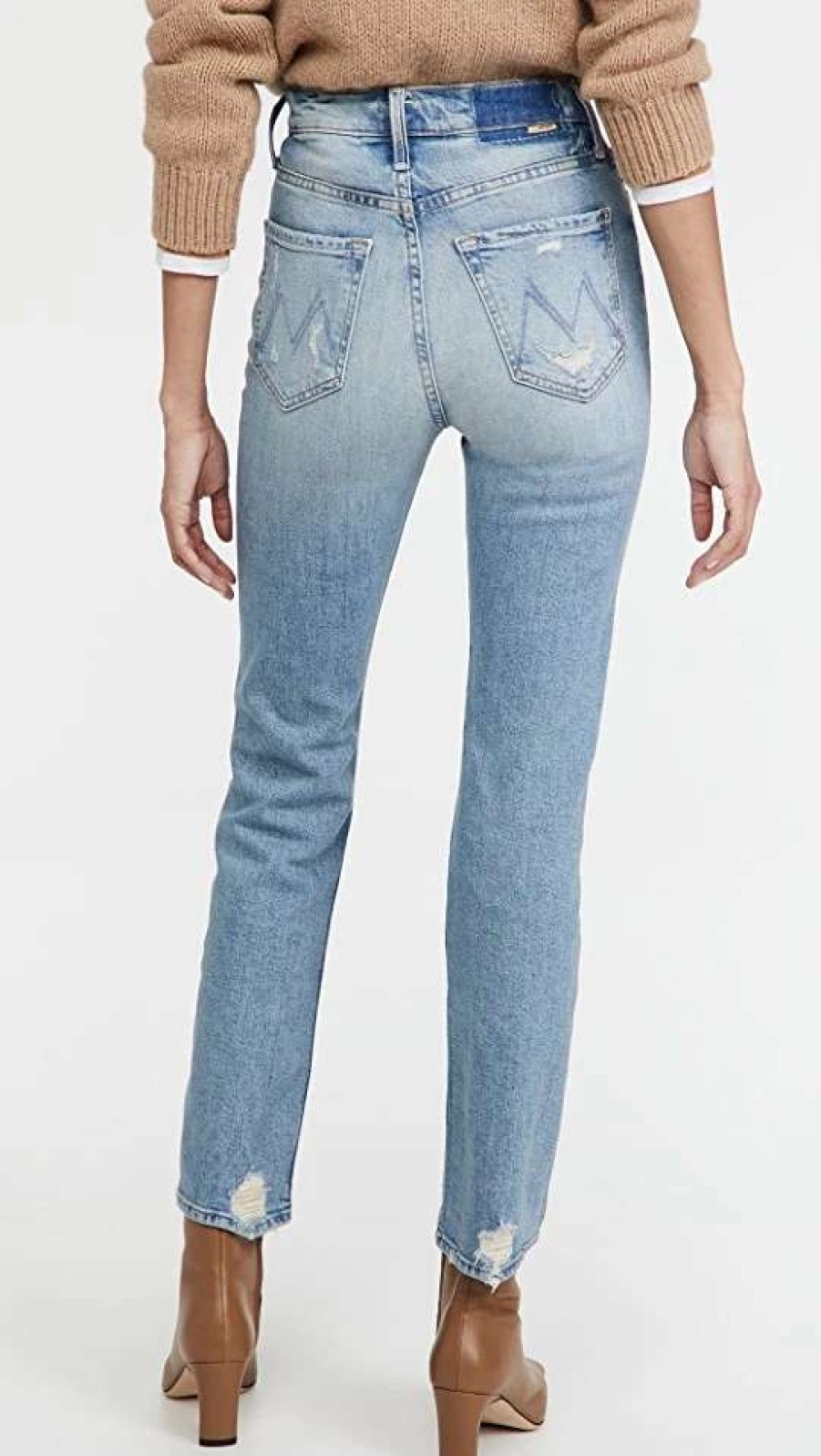 Straight Leg Jeans * | Hot Sale Mother High Waisted Rider Skimp The Confession