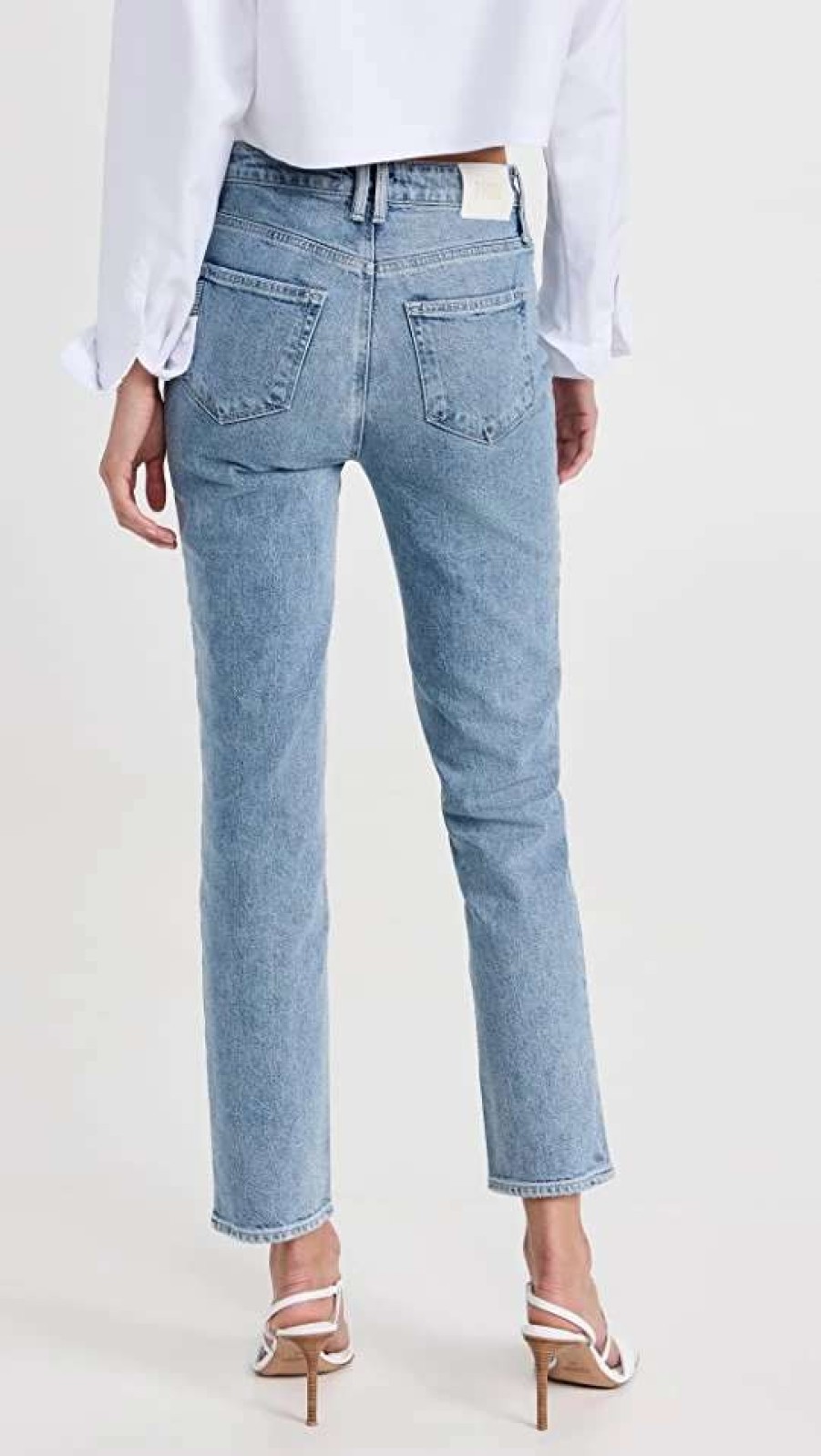 Straight Leg Jeans * | Buy Paige Stella Straight Jeans With Seamed Belt Loops Everlong