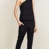 Jumpsuits * | Best Deal Ramy Brook Lulu One Shoulder Jumpsuit Black